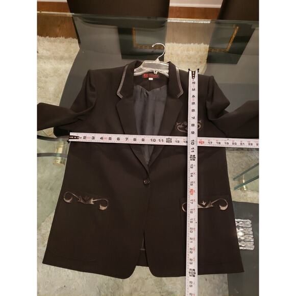 DIANA Women's Black Long Sleeve Single Breasted One Button Blazer Jacket Size M - Picture 11 of 12